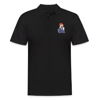Hühner Agent Offizier Detektiv - Männer Poloshirt - Schwarz - Vorne - Kai (181cm)