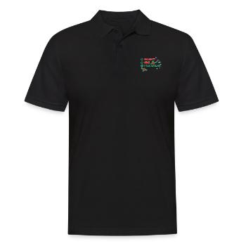 Weihnachtsdesign unartig Ich kann es erklären - Männer Poloshirt - Schwarz - Vorne - Kai (181cm)
