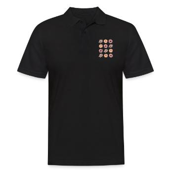 Blume pastell Blume Blumen pastell Blumen flieder - Männer Poloshirt - Schwarz - Vorne - Kai (181cm)