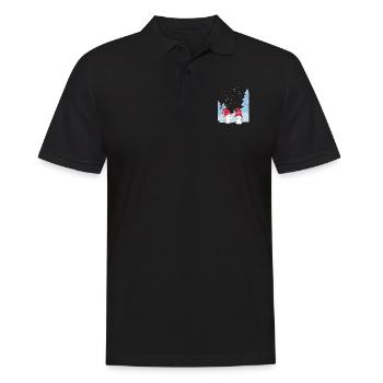 Sweet Winter Cats Love - Cat Love in the Snow - Men's Polo Shirt - black - Front - Kai (181cm)
