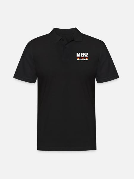 Merz for Bundeskanzler - Männer Poloshirt - Schwarz