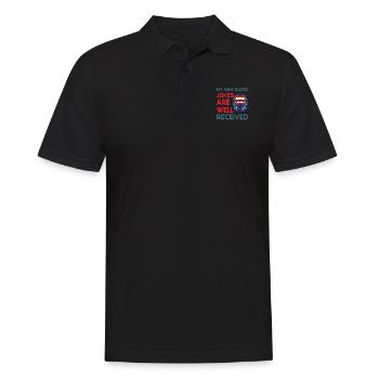 Radiowitze kommen im Amateurfunk gut an - Männer Poloshirt - Schwarz - Vorne - Kai (181cm)