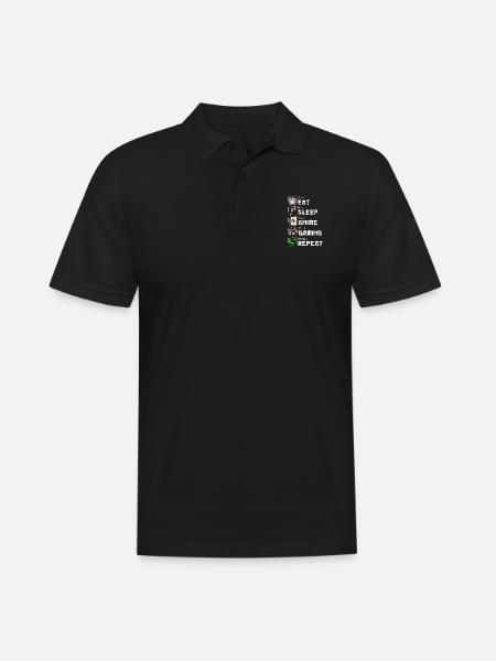 Sjov Japansk Spis Søvn Anime Gaming Repeat Manga - Herre poloshirt - sort