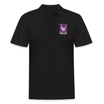 xoxo love you amore Blumen Frauen Valentinstag 14 - Männer Poloshirt - Schwarz - Vorne - Kai (181cm)