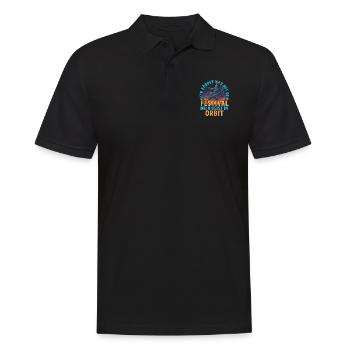 Festival Geist im Orbit Design - Männer Poloshirt - Schwarz - Vorne - Kai (181cm)