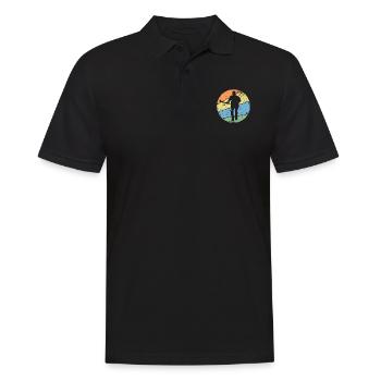 Joueur de hockey sur gazon « étoile du hockey rétro » - Polo Homme - noir - Devant - Kai (181cm)