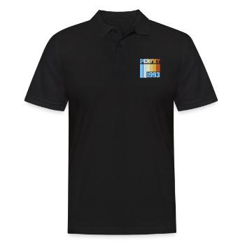Jahr 1993 - Männer Poloshirt - Schwarz - Vorne - Kai (181cm)