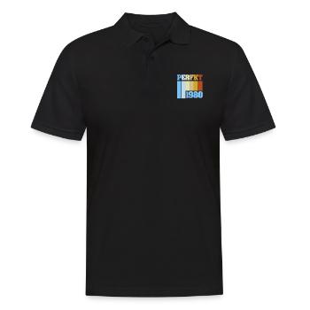 Einzigartig 1980 - Männer Poloshirt - Schwarz - Vorne - Kai (181cm)