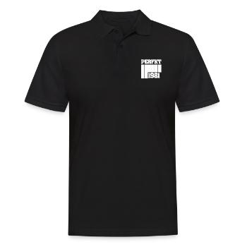 1981 - Männer Poloshirt - Schwarz - Vorne - Kai (181cm)