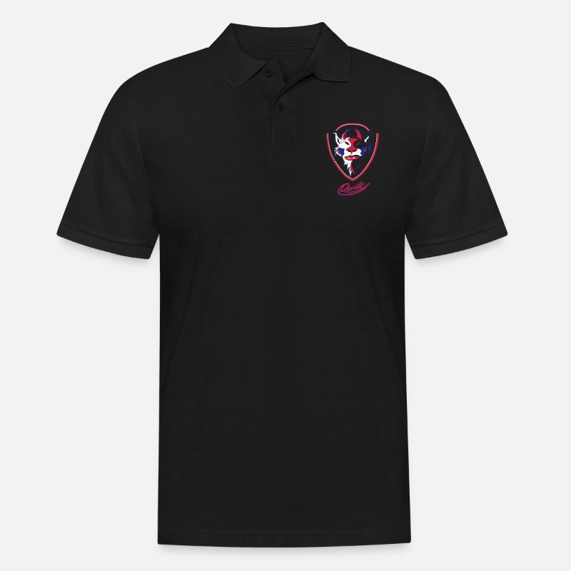 Longing Devils logo with Devils script - Men's Polo Shirt - black