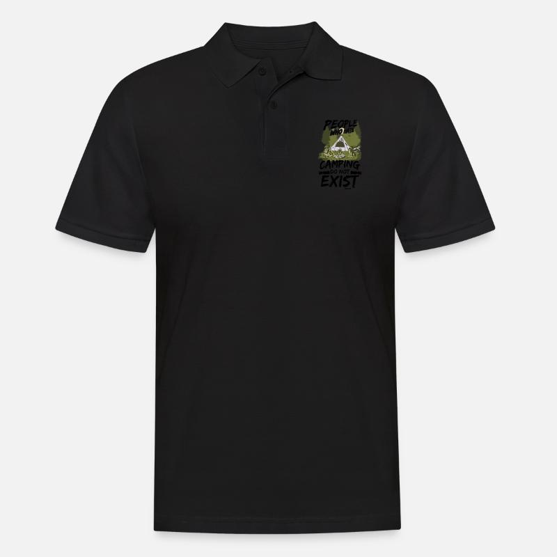 Camping - Männer Poloshirt - Schwarz