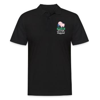 vegan Schwein Mädchen Freund - Männer Poloshirt - Schwarz - Vorne - Kai (181cm)