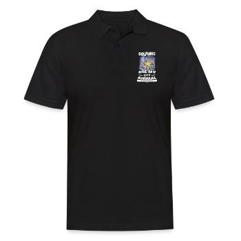 Delfin Delfinschule Säugetier Meer Delfinarium - Männer Poloshirt - Schwarz - Vorne - Kai (181cm)