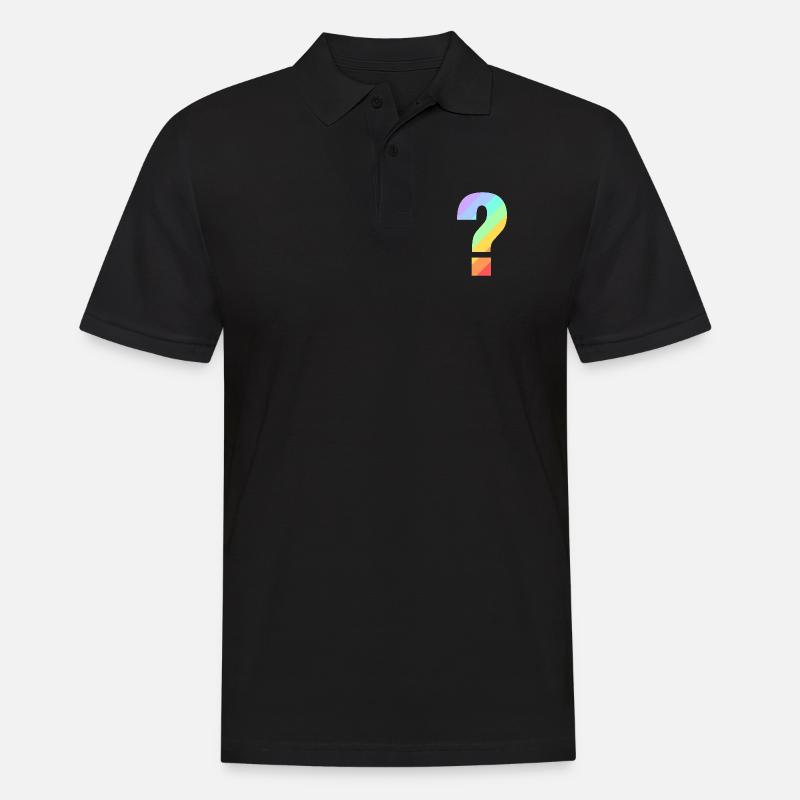 Regenbogen Fragezeichen - Männer Poloshirt - Schwarz