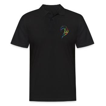 Gothic Tattoo gelb gruen marmoriert - Männer Poloshirt - Schwarz - Vorne - Kai (181cm)