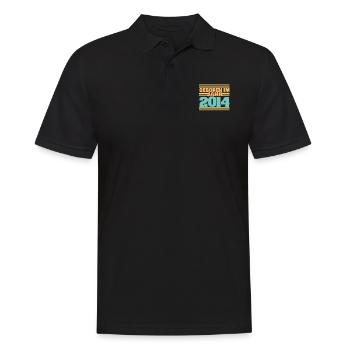 Jahr 2014 - Männer Poloshirt - Schwarz - Vorne - Kai (181cm)