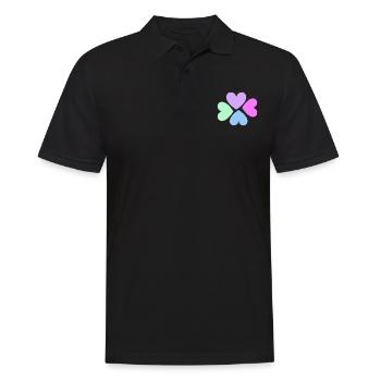 vierblättiges Herzblatt - Männer Poloshirt - Schwarz - Vorne - Kai (181cm)
