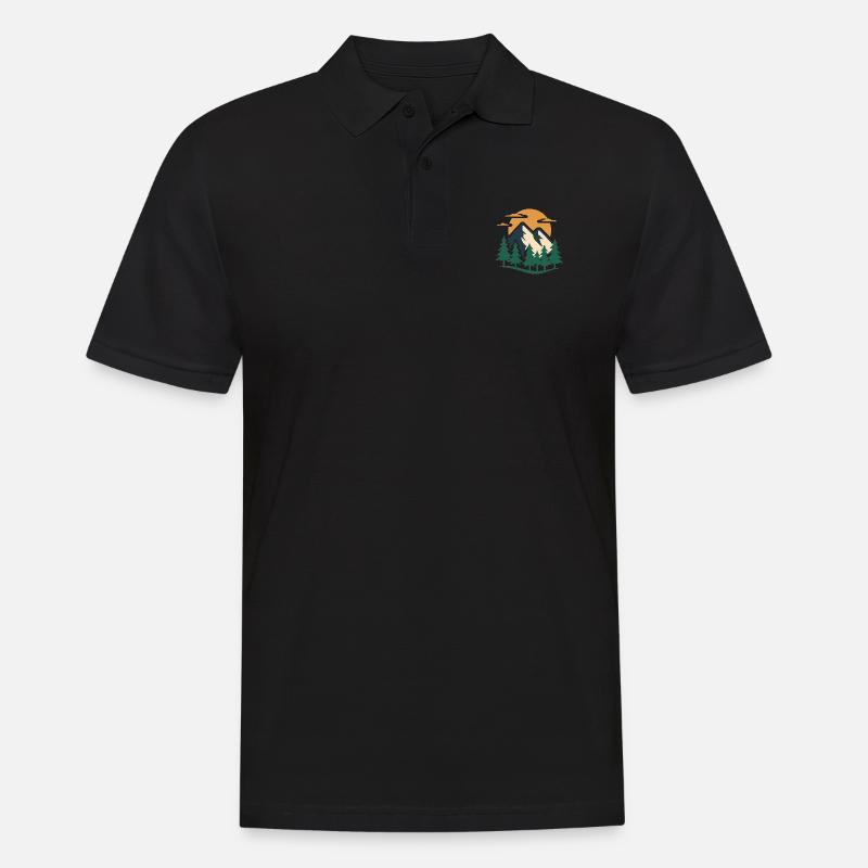 Evergreen Mountain Adventure Design - Männer Poloshirt - Schwarz