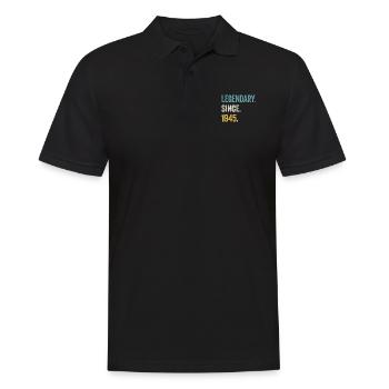 79. Geburtstag 79 Jahre Legendary Since 1945 - Männer Poloshirt - Schwarz - Vorne - Kai (181cm)