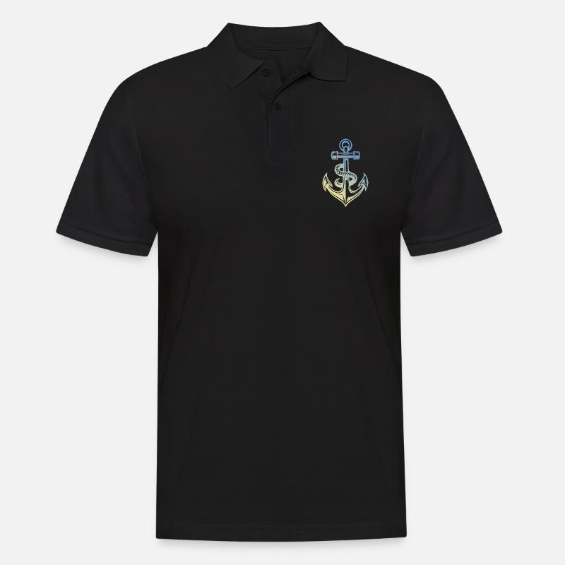 Anker - Männer Poloshirt - Schwarz