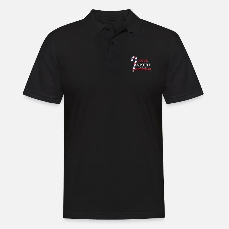 Have Ameri Christmas - Männer Poloshirt - Schwarz