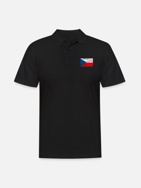 Czech Republic Flag - Men's Polo Shirt - black