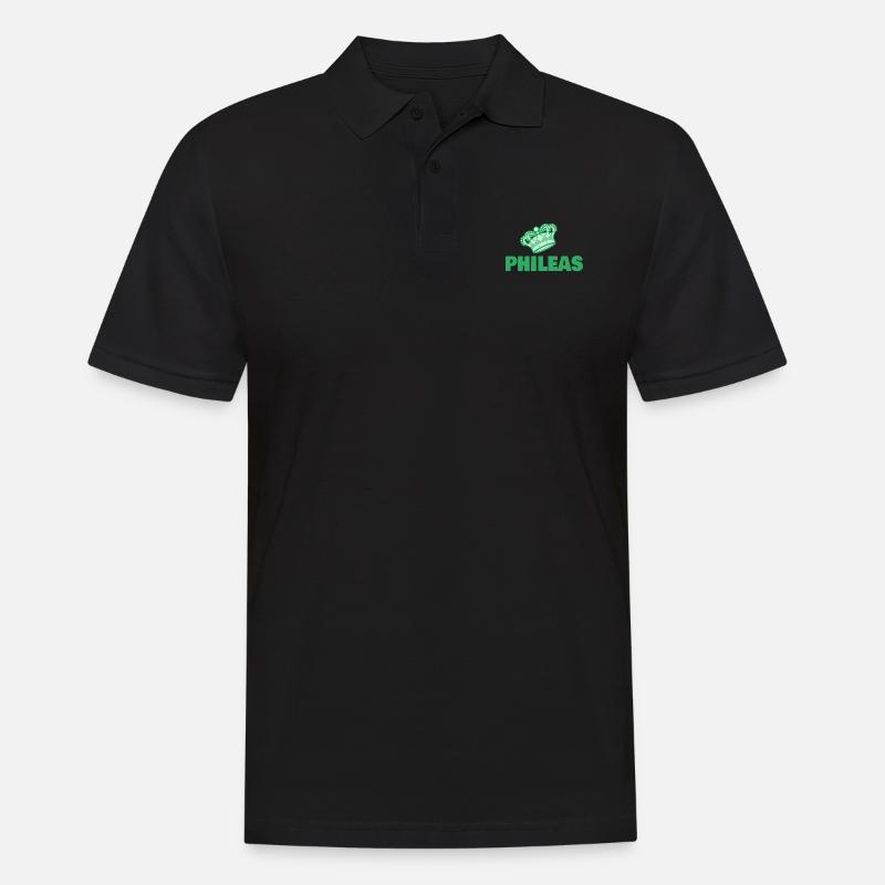 Vorname Phileas - Männer Poloshirt - Schwarz