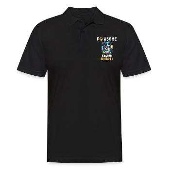 Berger australien Chasseur d’œufs de Pâques Anniversaire - Polo Homme - noir - Devant - Kai (181cm)