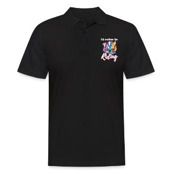 Je préfère monter à cheval fille splash art - Polo Homme - noir - Devant - Kai (181cm)