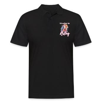Je préfère monter à cheval fille splash art - Polo Homme - noir - Devant - Kai (181cm)