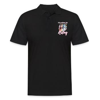 Je préfère monter à cheval fille splash art - Polo Homme - noir - Devant - Kai (181cm)
