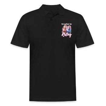 Je préfère monter à cheval fille splash art - Polo Homme - noir - Devant - Kai (181cm)