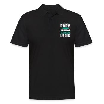 Annonce Grossesse Papa Peintre Bâtiment Humour - Polo Homme - noir - Devant - Kai (181cm)