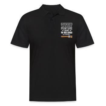 Annonce Grossesse Papa Peintre Bâtiment Humour - Polo Homme - noir - Devant - Kai (181cm)