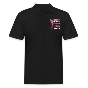 Cadeau St Valentin Femme Copine Sexy - Polo Homme - noir - Devant - Kai (181cm)