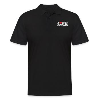 Cadeau St Valentin Femme Copine Humoristique - Polo Homme - noir - Devant - Kai (181cm)