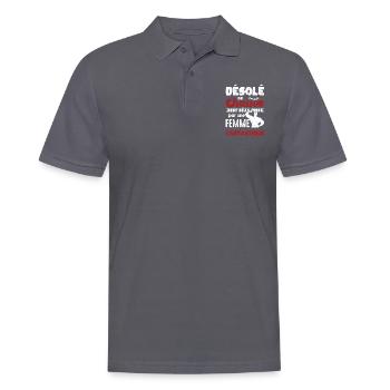 Cadeau Saint Valentin Homme Chauve Humour Coeur - Polo Homme - charbon - Devant - Nico (186cm)