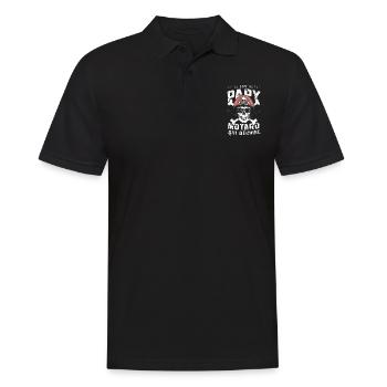 Cadeau Papy motard qui déchire tête de mort moto - Polo Homme - noir - Devant - Kai (181cm)