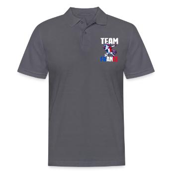 Cadeau Supporter football foot France - Polo Homme - charbon - Devant - Nico (186cm)