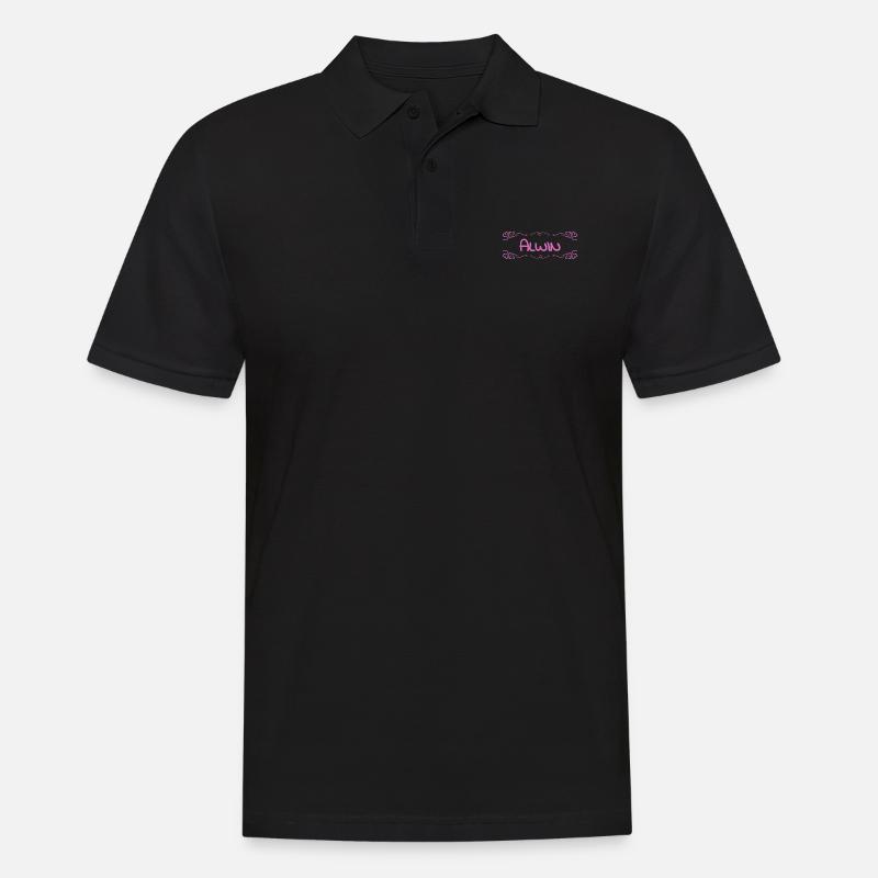 Alwin als Name - Männer Poloshirt - Schwarz