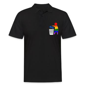 Fck afd - halte deine umwelt sauber - Männer Poloshirt - Schwarz - Vorne - Kai (181cm)