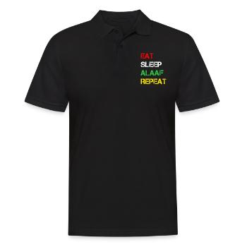 Eat Sleep Alaaf Repeat | Karneval Köln Feiern - Männer Poloshirt - Schwarz - Vorne - Kai (181cm)