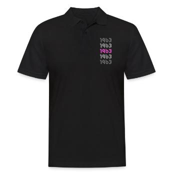 Year 1963 - Men's Polo Shirt - black - Front - Kai (181cm)