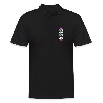 Femme Heureuse Vie Heureuse - Polo Homme - noir - Devant - Kai (181cm)