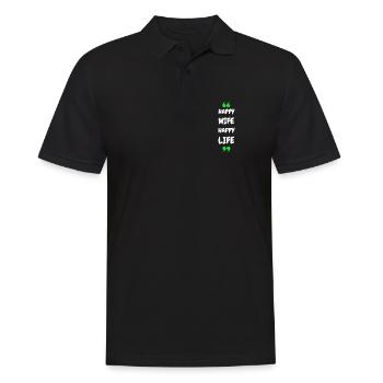 Femme Heureuse Vie Heureuse - Polo Homme - noir - Devant - Kai (181cm)
