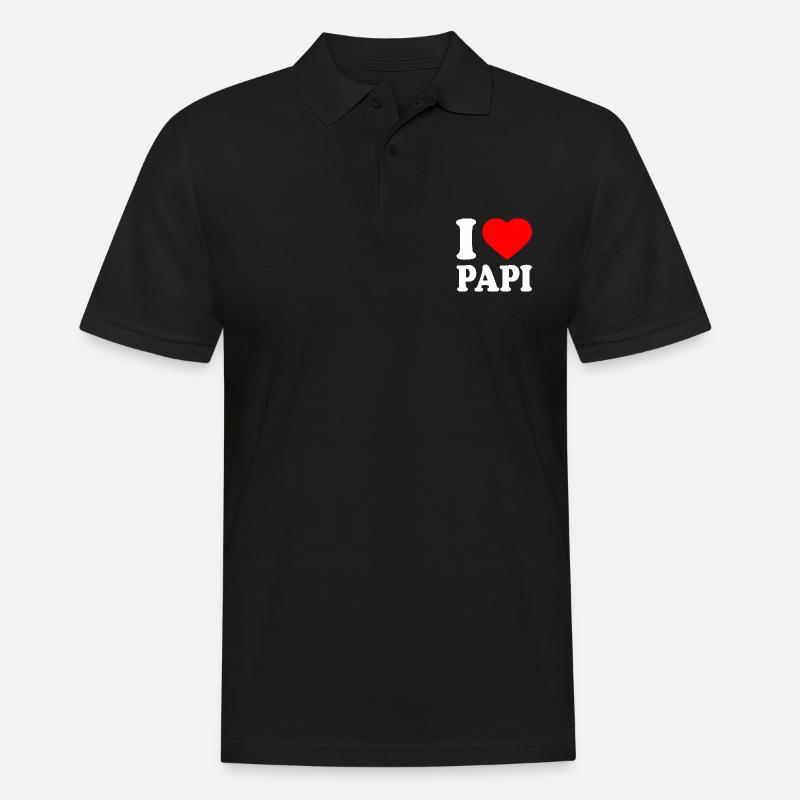 I love papi - Polo Homme - noir