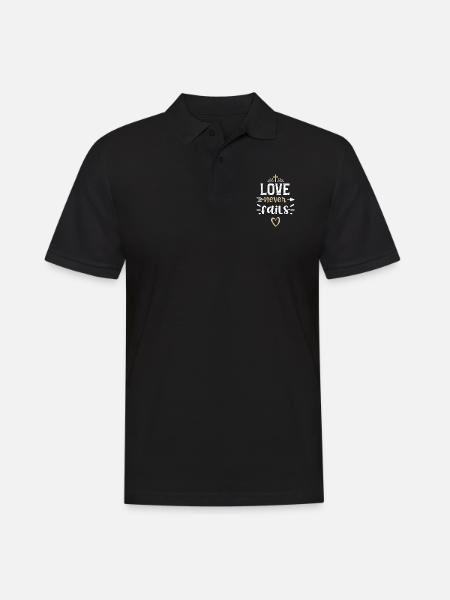 Love never fails - Jesus - Männer Poloshirt - Schwarz
