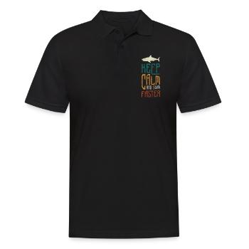Grand requin blanc Dents de pêcheur de mer - Polo Homme - noir - Devant - Kai (181cm)