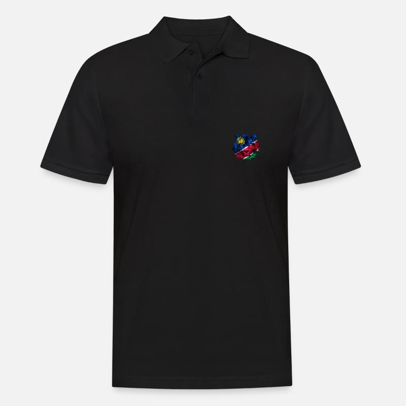 Namibia - Männer Poloshirt - Schwarz