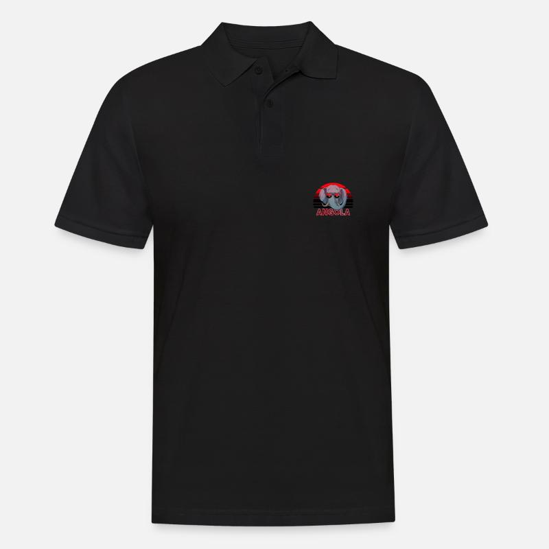 Angola - Männer Poloshirt - Schwarz